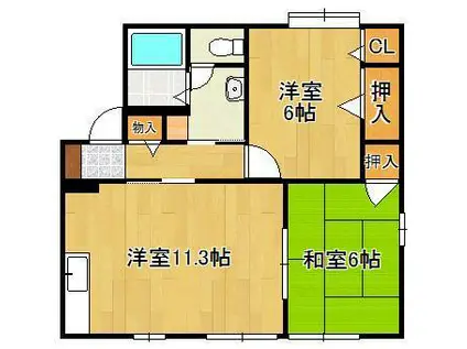 プロスペラーレ・OTTO C棟(2LDK/2階)の間取り写真