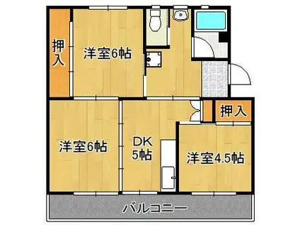 ビレッジハウス直方 3号棟(3DK/2階)の間取り写真