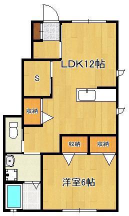 LIFESIZE Ⅲ(1SLDK/1階)の間取り写真