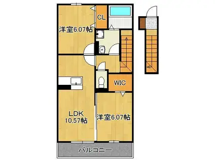 COMFORTAS K(2LDK/2階)の間取り写真