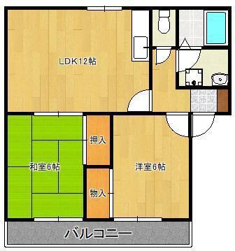 シャトーラツールⅠ(2LDK/2階)の間取り写真