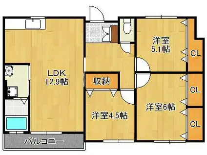 SKハイム(3LDK/1階)の間取り写真