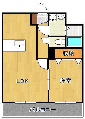 ユーミークランツ殿町(1LDK/2階)の間取り写真