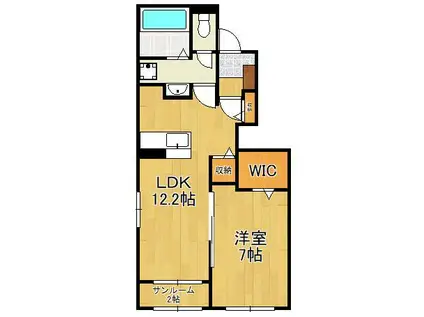 レジデンス プリュⅥ(1LDK/1階)の間取り写真