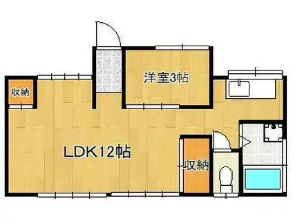 筑豊本線 新入駅 徒歩3分 1階建 築63年(1LDK)の間取り写真