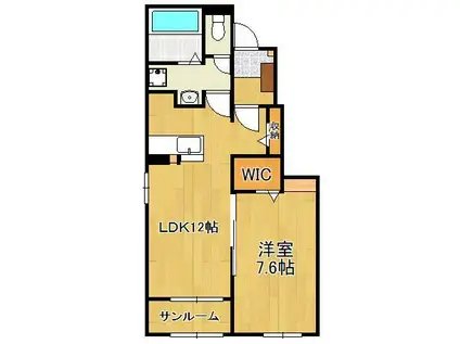 パーチェ(1LDK/1階)の間取り写真