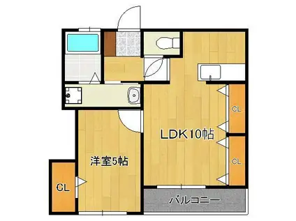 アルカンシェル B棟(1LDK/2階)の間取り写真