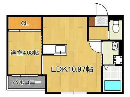 BRAVE BASE 神正町 B棟(1LDK/2階)の間取り写真