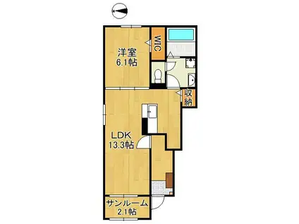 SHINKA(1LDK/1階)の間取り写真