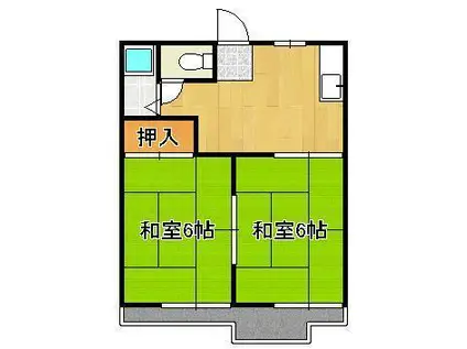 タウニー通谷B棟(2DK/1階)の間取り写真