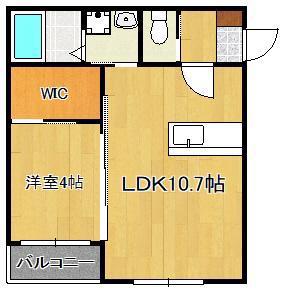 BRAVE BASE遠賀 SORTH(1LDK/2階)の間取り写真