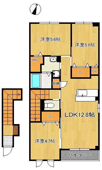 リオグランデF(3LDK/2階)の間取り写真