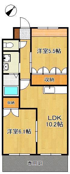 サニーコートYS(2LDK/1階)の間取り写真