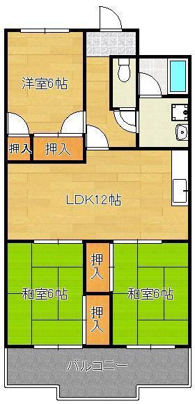 ピボット加来ビル(3LDK/4階)の間取り写真