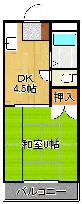 シャトレ別所(1DK/2階)の間取り写真
