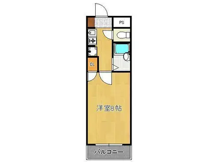 ジョイフル引野 A棟(1K/4階)の間取り写真