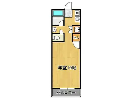 ベルハウス割子川(ワンルーム/3階)の間取り写真