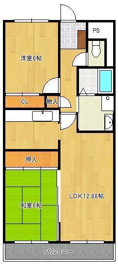 新栄ビル(2LDK/3階)の間取り写真