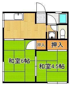 斎藤アパート(2DK/2階)の間取り写真