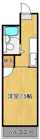春とひだまりのアメリア(ワンルーム/2階)の間取り写真