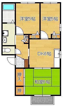 フラワーセゾン吉祥寺(3DK/2階)の間取り写真