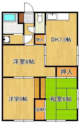 ハイコーポ清隆(3DK/1階)の間取り写真