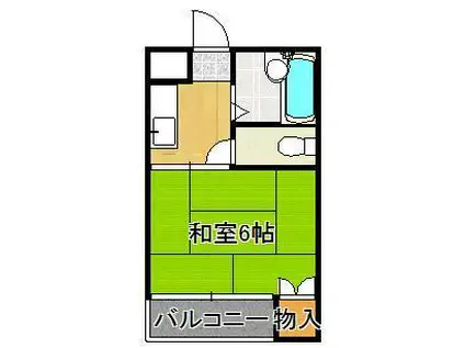 シャトレ幸神西(1K/1階)の間取り写真