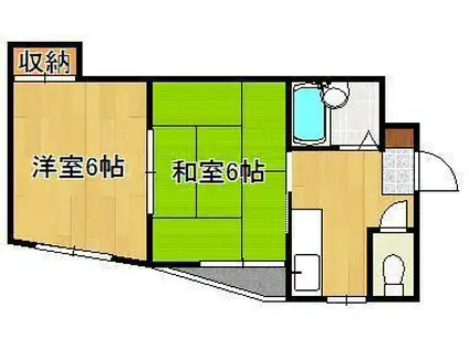 シャトレ幸神西(2K/2階)の間取り写真