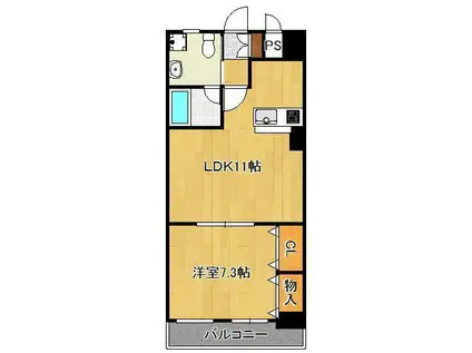 カレントⅠ(1LDK/4階)の間取り写真