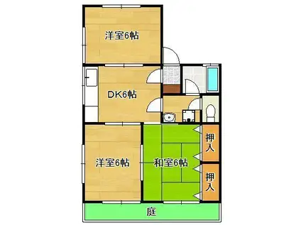 コーユー鷹見台(2LDK/2階)の間取り写真