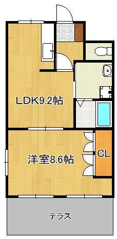 リバーグレイスⅡ(1LDK/1階)の間取り写真