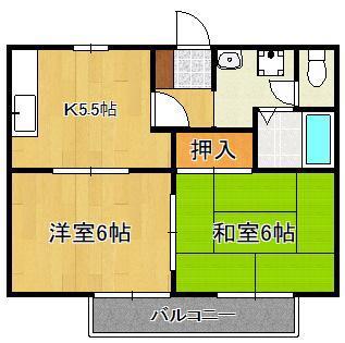 シェナーハイム(2K/2階)の間取り写真
