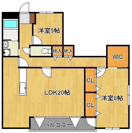 プレアール感田(2LDK/3階)の間取り写真
