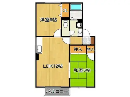 フロッシュアインズ(2LDK/1階)の間取り写真