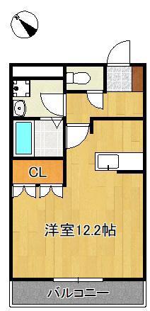 ハーブフォレスト(ワンルーム/2階)の間取り写真