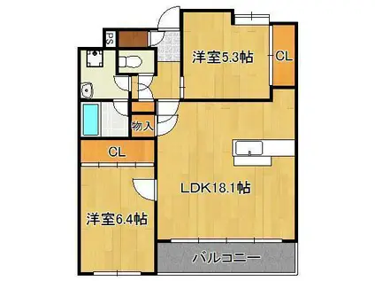 グランフォーレ(2LDK/2階)の間取り写真