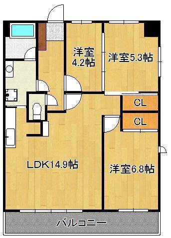 グランフォーレ(3LDK/2階)の間取り写真