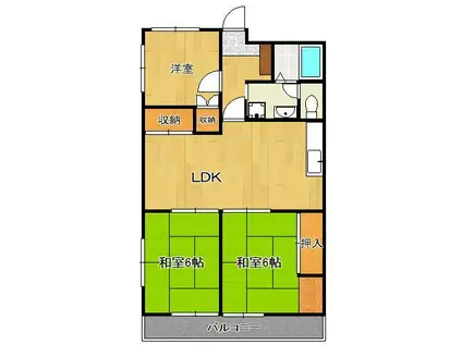 グリーンハイツ第一引野407号(3LDK/2階)の間取り写真