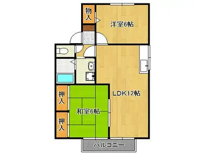 セゾンイチノセ(2LDK/1階)の間取り写真