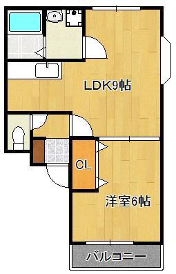ウィンズヒル明里Ⅱ(1LDK/2階)の間取り写真