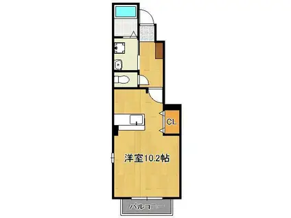 ユニゾン大平A(ワンルーム/1階)の間取り写真