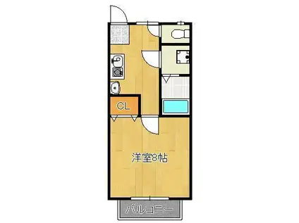 ミルフィーユⅠ(1K/1階)の間取り写真