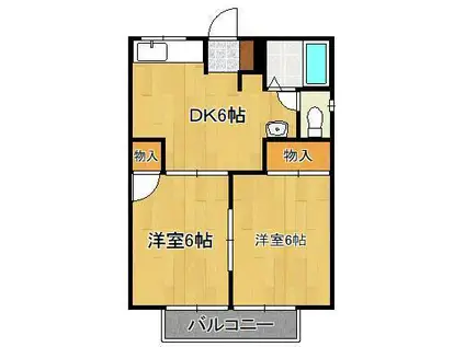 シャルムONO(2LDK/1階)の間取り写真