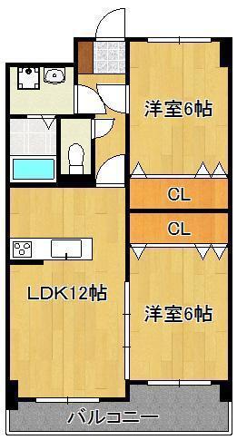 アン・レーヴ(2LDK/3階)の間取り写真
