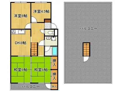 エメラルドマンション茶売 A507(4DK/5階)の間取り写真