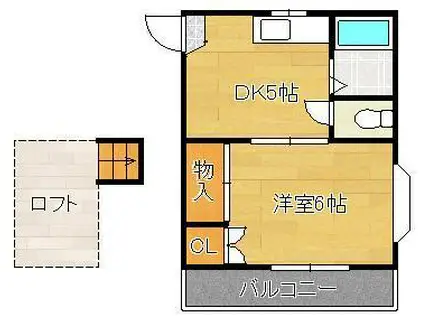 ジョイフル養福寺(1DK/2階)の間取り写真