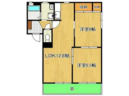 筑豊電気鉄道 感田駅 徒歩41分 2階建 築25年(2LDK/1階)の間取り写真