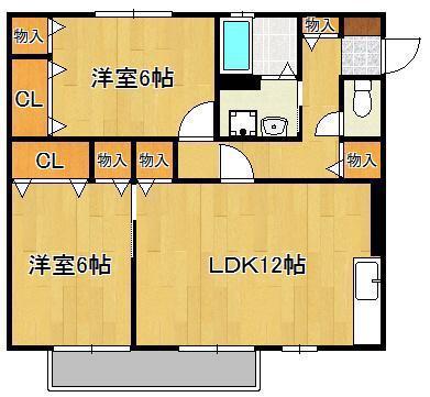 レジデンス星ヶ丘(2LDK/1階)の間取り写真