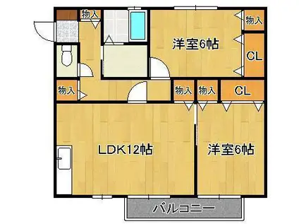 レジデンス星ヶ丘(2LDK/1階)の間取り写真