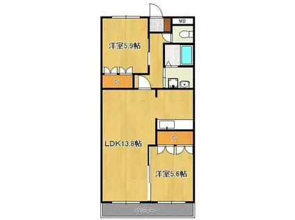 VERS LAVENIR(2LDK/2階)の間取り写真